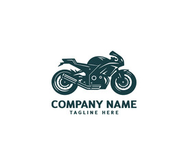 Motorcycle logo vector design. Motorcycle logo concept. Speed bike racer on the sport motorcycle.