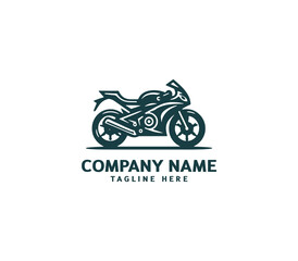 Motorcycle logo vector design. Motorcycle logo concept. Speed bike racer on the sport motorcycle.