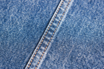 Fototapeta premium seam of blue denim texture background, jean fashion style