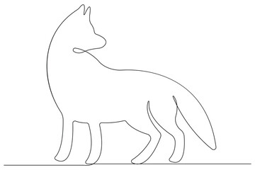 Continuous one line drawing of wolf animals concept single line outline vector design