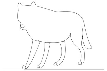 Continuous one line drawing of wolf animals concept single line outline vector design