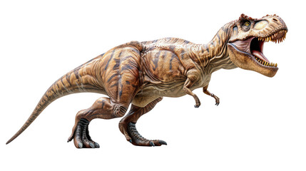 Obraz premium Ferocious Tyrannosaurus Rex Roaring in Natural Habitat Illustration – A Detailed Depiction of the King of Dinosaurs in Action 