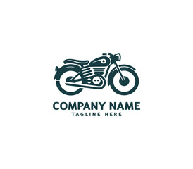 Obraz premium Motorcycle logo vector design. Motorcycle logo concept. Speed bike racer on the sport motorcycle.