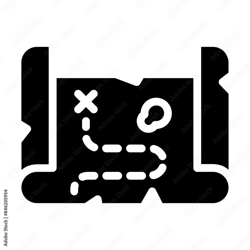 Sticker treasure map icon