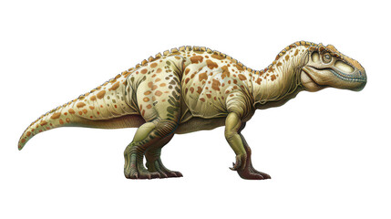 Obraz premium Realistic Digital Painting of a Dinosaur with Spiked Tail and Bony Plates in a Rocky Landscape with Mountains