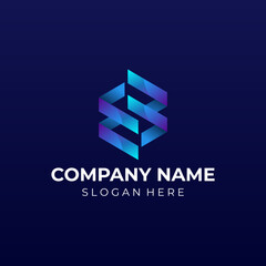 S Negative Space Logo Designs Concept Vector. Geometric Letter S Logo Template