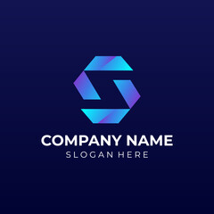 S Negative Space Logo Designs Concept Vector. Geometric Letter S Logo Template