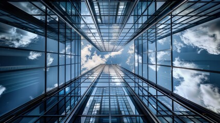 modern business building landscape touching the sky generative ai