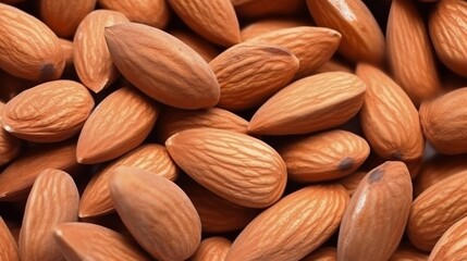 Background of almonds top view