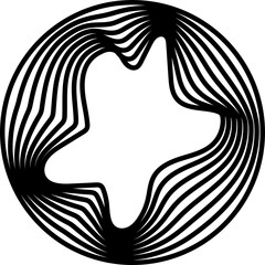 Circles round shape with liquid line. Concept technology