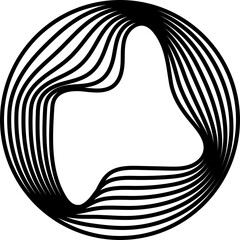 Circles round shape with liquid line. Concept technology