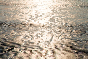 View of the sunlight reflection on the beach
