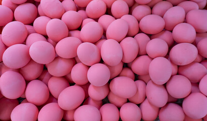 Pink painting egg from brimstone sulphur  for making brimstone egg in Thai cusine ingredient