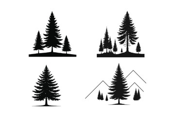 Pine tree vector, pine vector