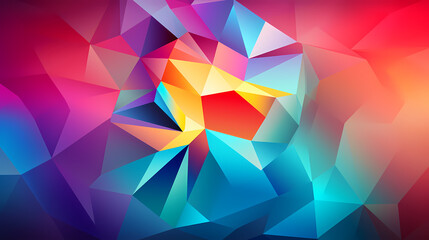 Obraz premium Abstract background with colorful triangles and geometric shapes