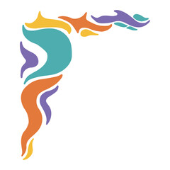 Retro Groovy Border Corner. Vector Illustration in Abstract Design.