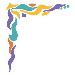 Retro Groovy Border Corner. Vector Illustration in Abstract Design.