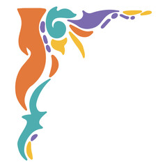 Retro Groovy Border Corner. Vector Illustration in Abstract Design.