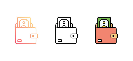 Wallet icon design with white background stock illustration