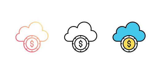 Cloud Storage icon design with white background stock illustration