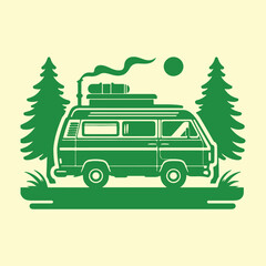 Obraz premium Camping Adventure Vector Silhouettes