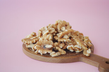 walnut on a plate on table 