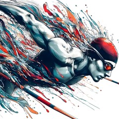 Line art illustrations of various sports