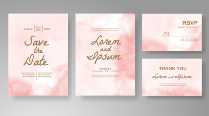 Wedding invitation with abstract watercolor background