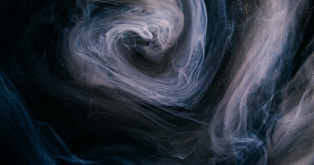 Mist wave. Paint water flow. Blur purple black color smoke cloud flow glitter particles texture ink...