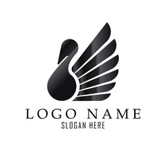 black gradient swan logo suitable for shop, company and business