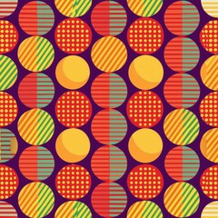 Seamless pattern of halftone retro circles with a gradient effect, Generative AI