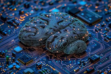 Digital brain with electronic circuits,