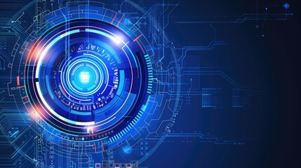 Obraz premium technology background and abstract digital tech circle