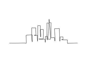 Naklejka premium Dubai landmark continuous line drawing. Building and architecture concept in minimalist design
