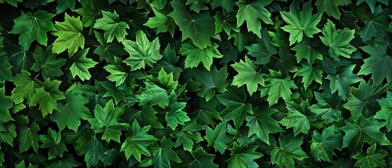 Obraz premium Falling green leaves pattern,