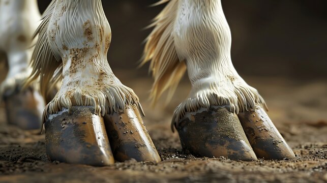 Unicorn mythical horn cloven hoofs concept