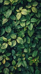 Intimate Portrait of Vigorous Green Vine Leaves