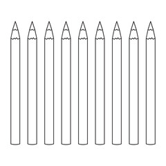 colored pencils outline vector illustration