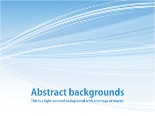 爽やかな風が吹くイメージの波形抽象背景素材_青色