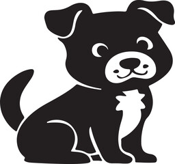 A cute dog silhouette vector art illustration 