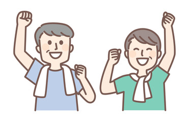 middle aged people with joy