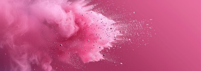 Obraz premium Abstract pink powder splatter background. Pink powder exploding