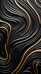 Abstract black and gold waves, elegant and luxurious design