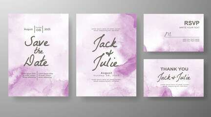 Wedding invitation with abstract watercolor background