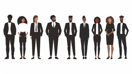 Clipart images on a white background for creating presentations. Office workers, 2d schedules, weekdays, meetings, office