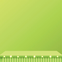 Fototapeta premium 3d green color podium and minimal green wall scene Vector illustration