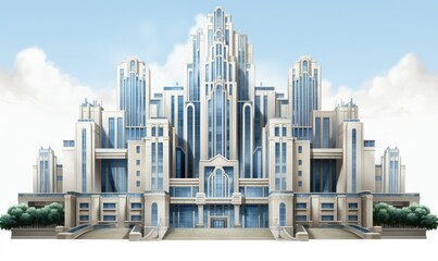 Grand Art Deco Building Illustration