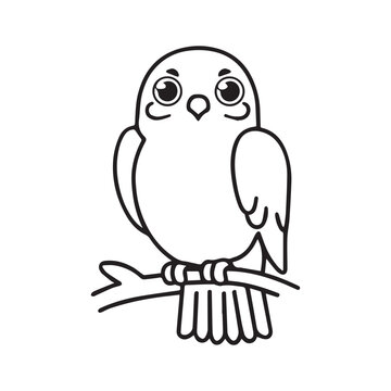 recommend clip art: The falcon is sitting isolated on white background. Line art falcon bird. One line continuous vector illustration.