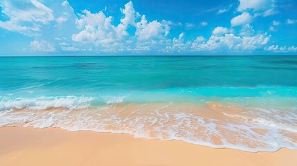 Obraz premium sandy beach with turquoise sea and sky