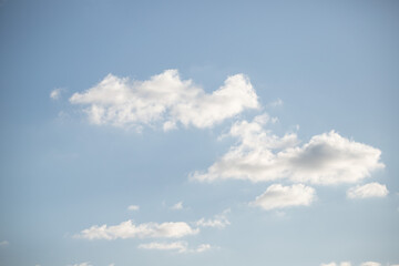 White clouds on blue sky, cloudy sky background.